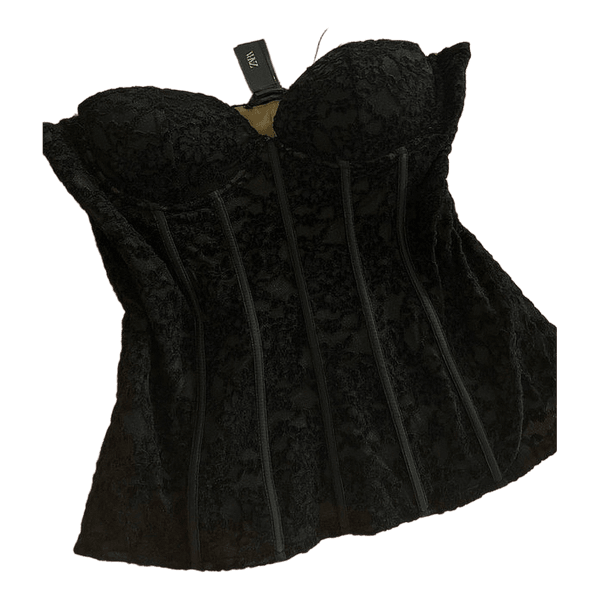 Zara black lace corset top
