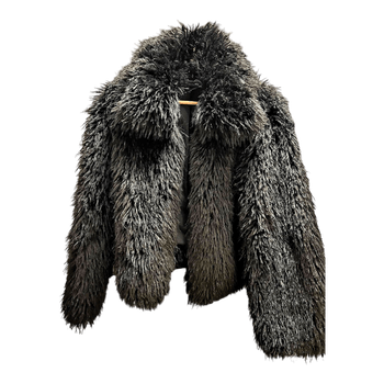Black faux fur jacket