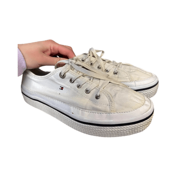 White canvas sneakers