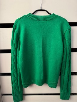 Reserved green cable knit sweater