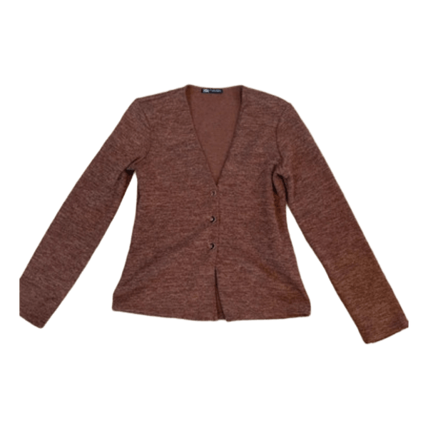 Brun strikcardigan