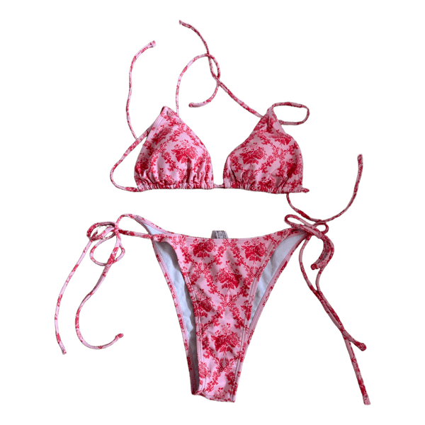 Pink floral bikini