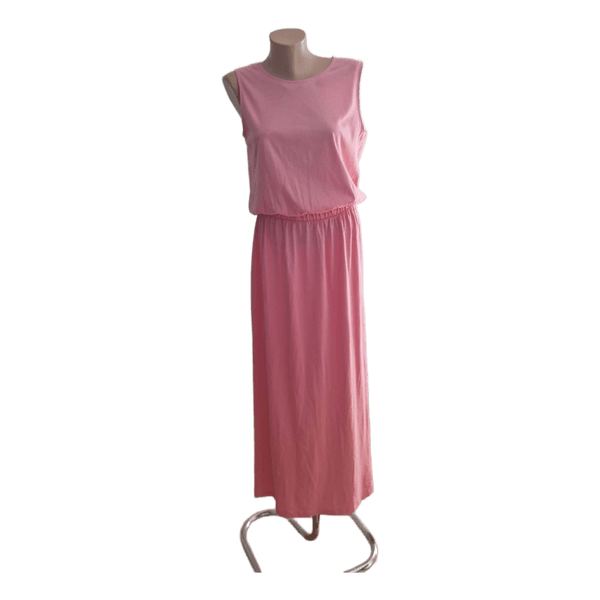Pink sleeveless maxi dress