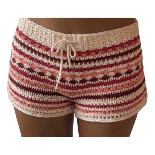 Hæklet shorts i lyserød