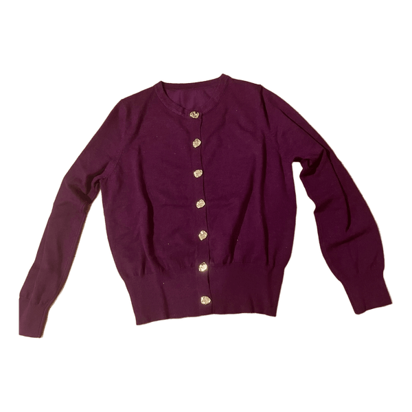 Purple button-up cardigan