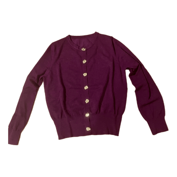 Purple button-up cardigan