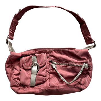 Pink fabric shoulder bag y2k