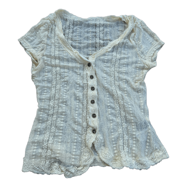 Gul bluse i blonde