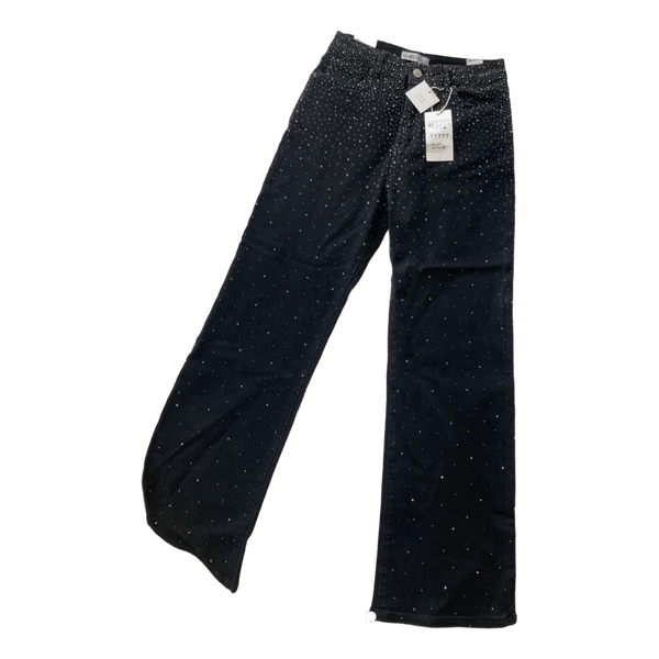 Black rhinestone embellished jeans
