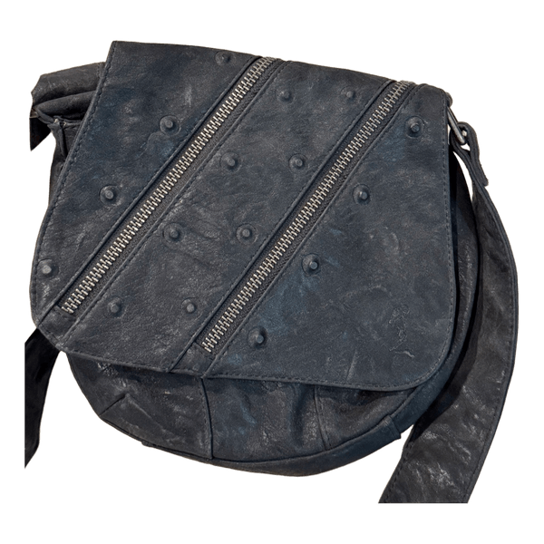 Black leather shoulder bag