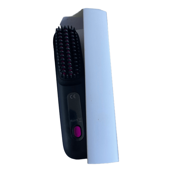 Cordless hair straightener brush