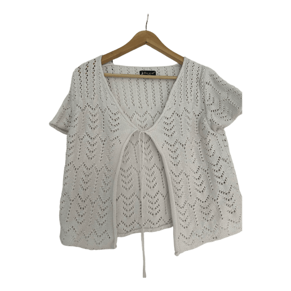 Hvid kortærmet cardigan
