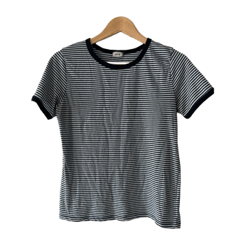 Blue and white striped t-shirt
