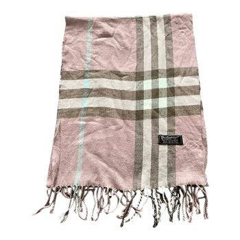 Vaaleanpunainen Burberry ruutuhuivi