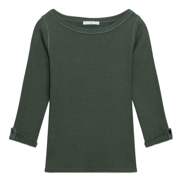 Mørkegrøn langærmet t-shirt