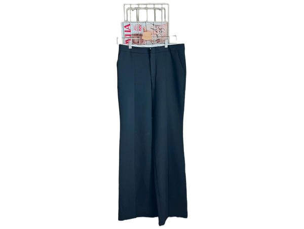 Black wide-leg trousers