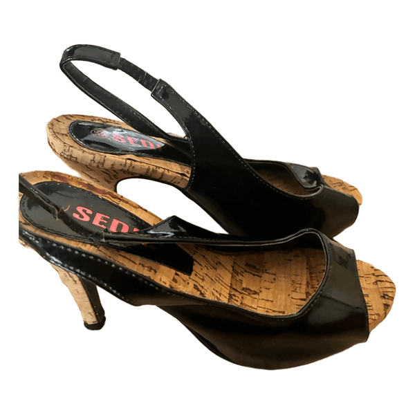 Sorte peep-toe hæle