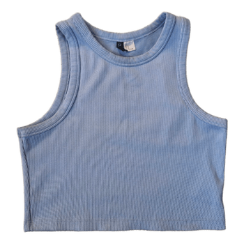 Light blue ribbed top