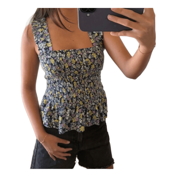 Blomstret smock top