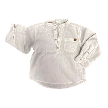 White linen blend shirt