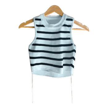 Striped sleeveless crop top