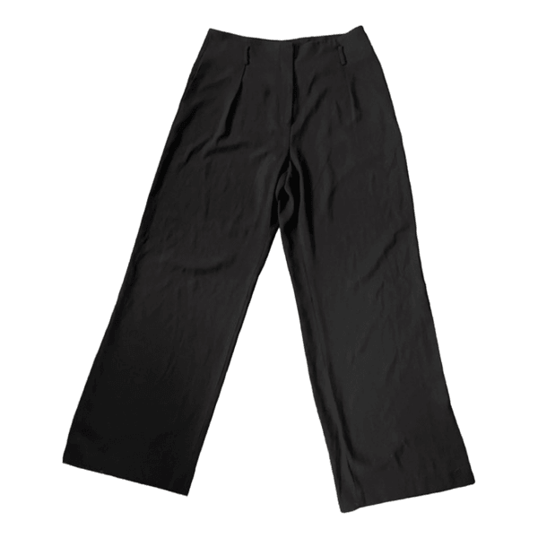 Black wide leg trousers