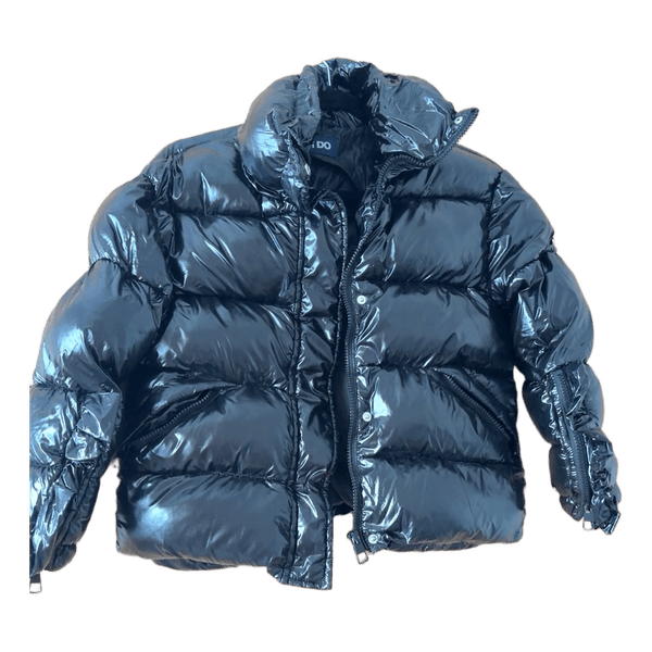 Black shiny puffer jacket
