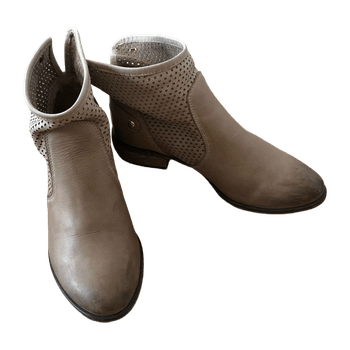 Rossetti Greige Leather Ankle Boots