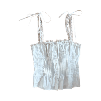 White lace camisole bow top