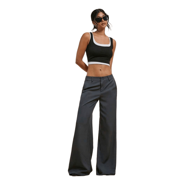 Grey wide leg trousers