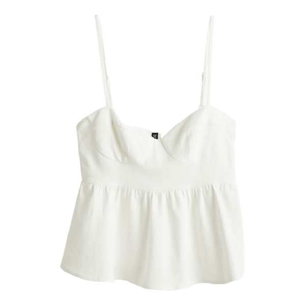 Valkoinen peplum-toppi