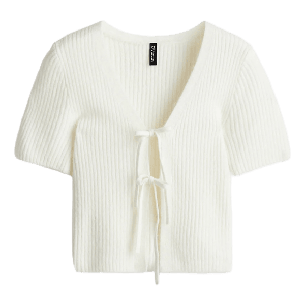 Hvid strikket cardigan