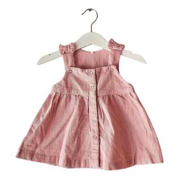 Pink corduroy pinafore dress Polarn O. Pyret