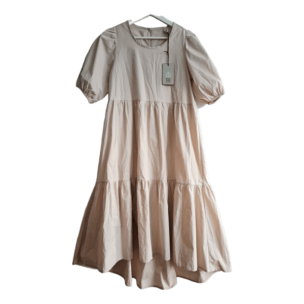 Beige tiered cotton midi dress - New!