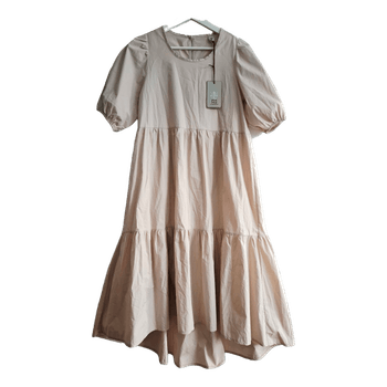 Beige tiered cotton midi dress - New!