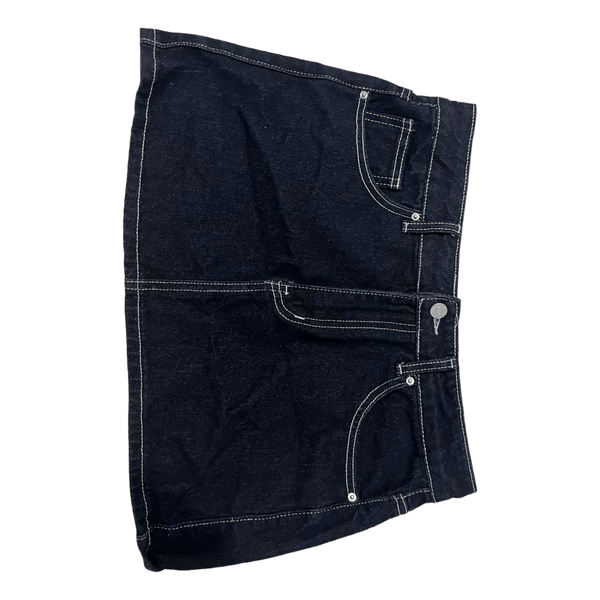 Mørkeblå denim mininederdel