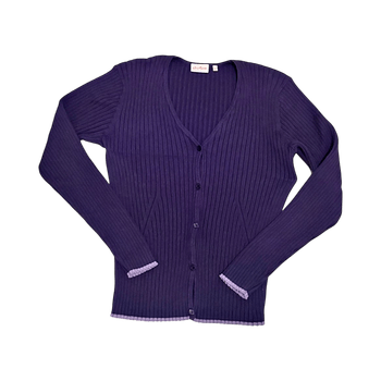 Purple ribbed cardigan