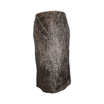 Italian midi skirt, textured metallic effect, size M