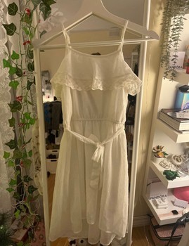 White ruffled mini dress