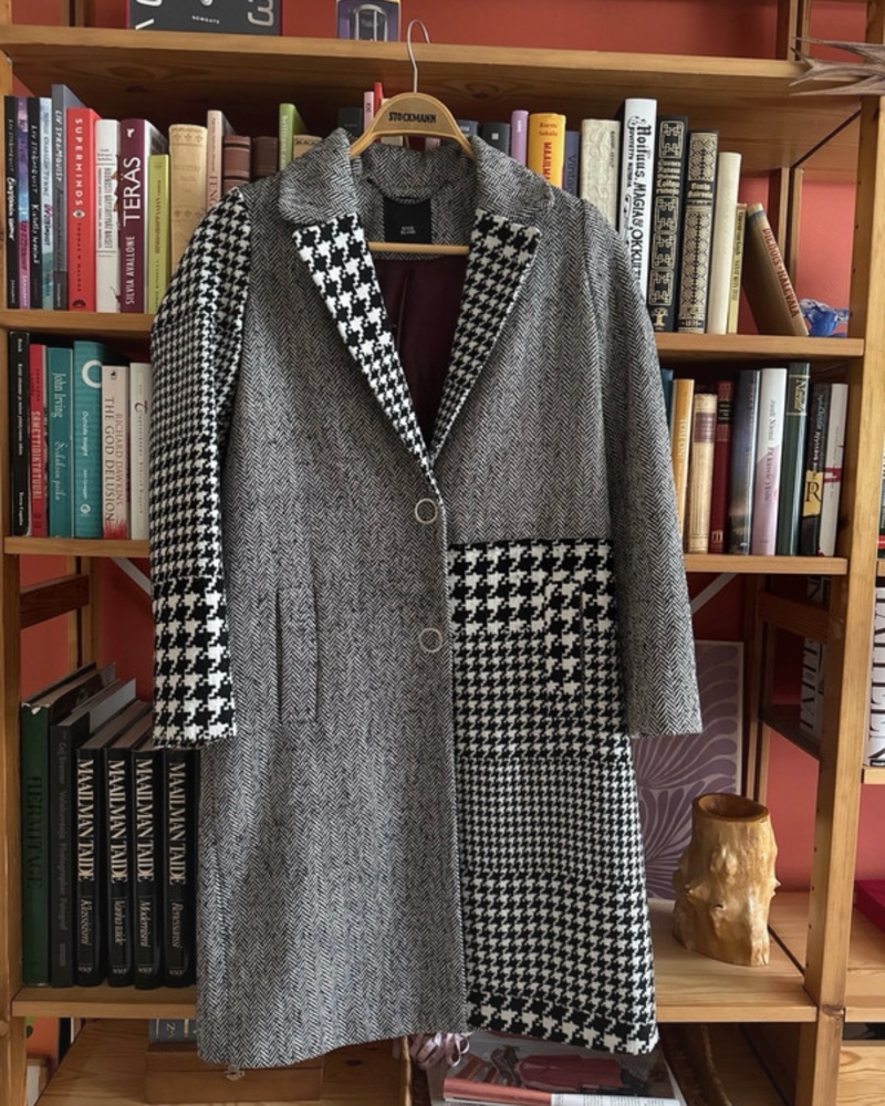 Patchworks houndstooth black and white fall jacks