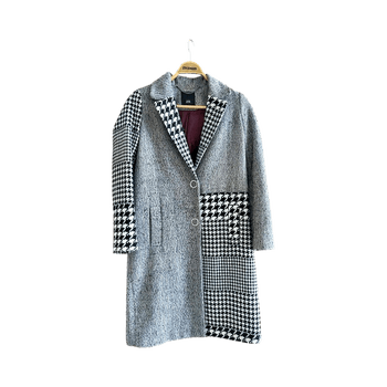 Patchworks houndstooth black and white fall jacks