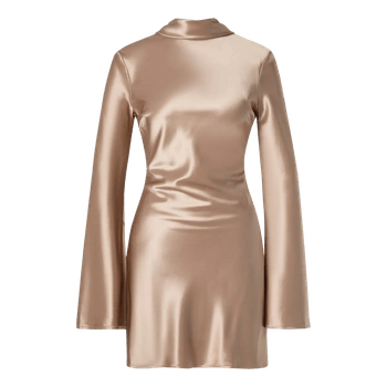 Satin open back evening dress by Malina