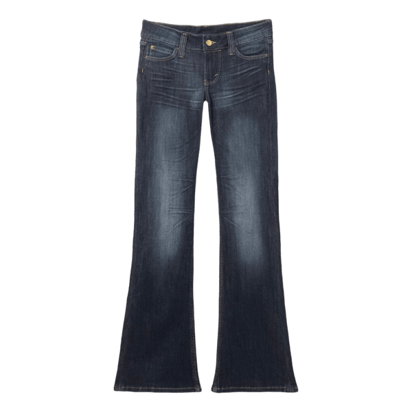 Mörkblå utsvängda jeans
