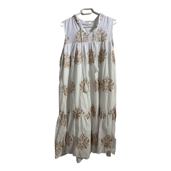 White embroidered long dress