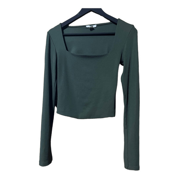 Dark green long-sleeve top