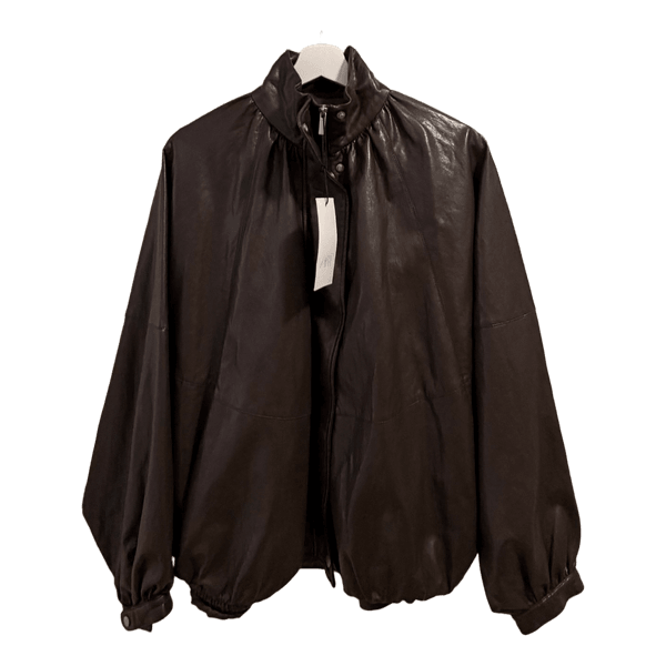 Zara suklaanruskea balloon style tekonahkatakki, koko S