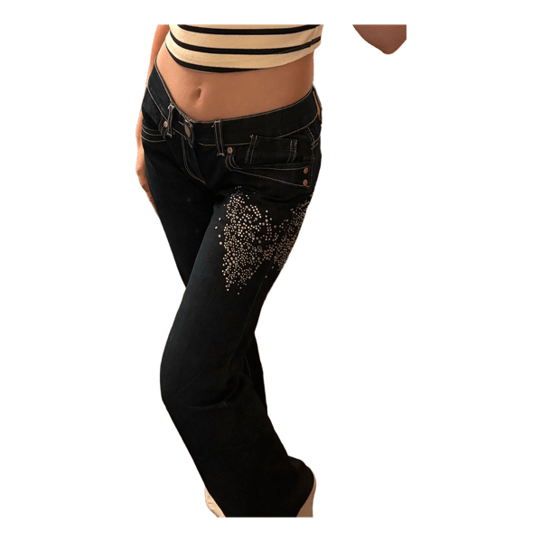 Black rhinestone jeans