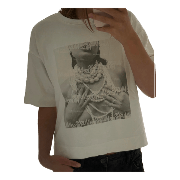 Hvid t-shirt med print