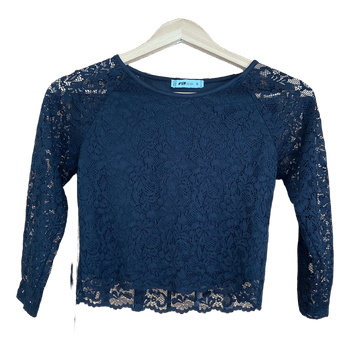 Black lace long-sleeve top