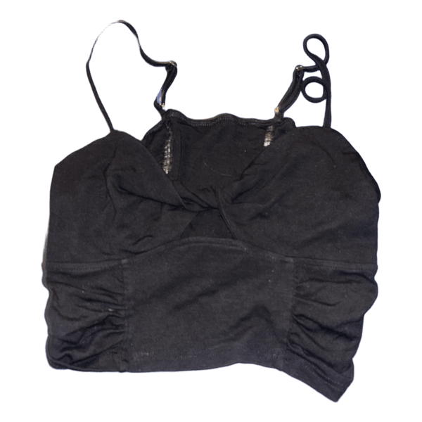 Sort crop top med stropper